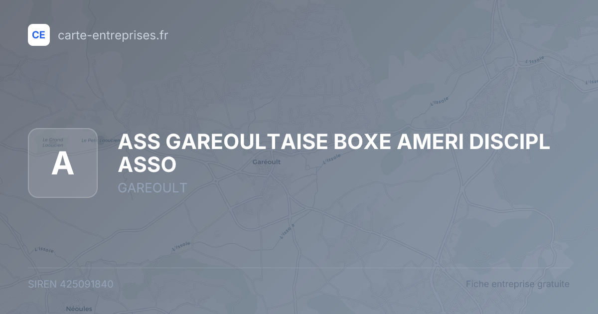 ASS GAREOULTAISE BOXE AMERI DISCIPL ASSO — 425091840 — fiche entreprise