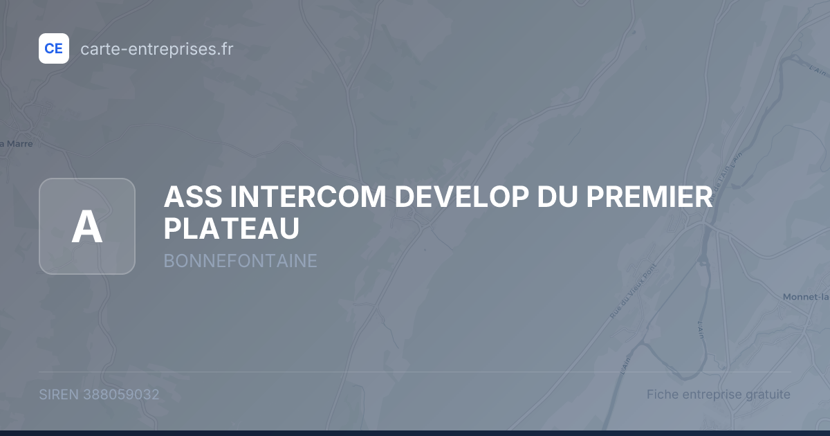 ASS INTERCOM DEVELOP DU PREMIER PLATEAU — 388059032 — fiche entreprise