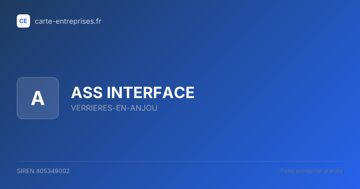 ASS INTERFACE — 405349002 — fiche entreprise