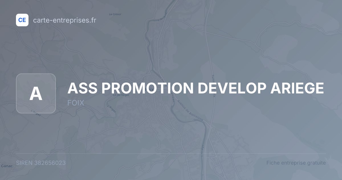 ASS PROMOTION DEVELOP ARIEGE — 382656023 — fiche entreprise