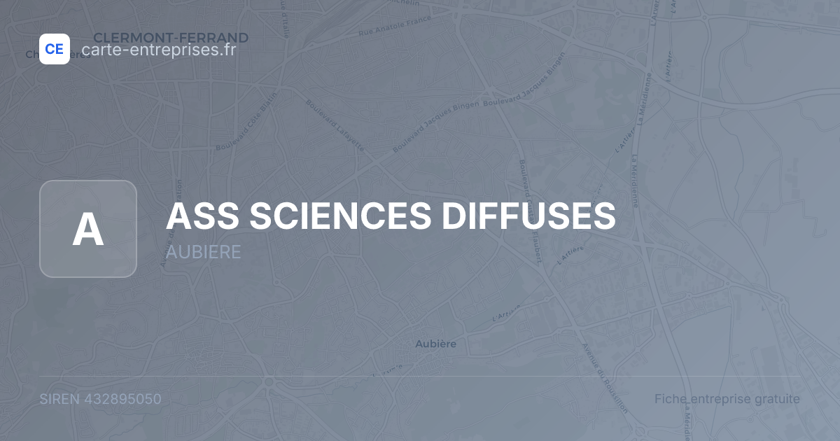 ASS SCIENCES DIFFUSES — 432895050 — fiche entreprise