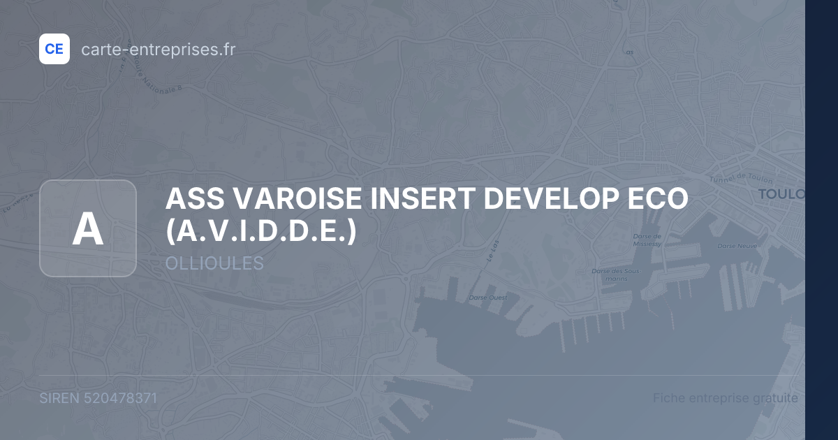 ASS VAROISE INSERT DEVELOP ECO (A.V.I.D.D.E.) — 520478371 — fiche entreprise