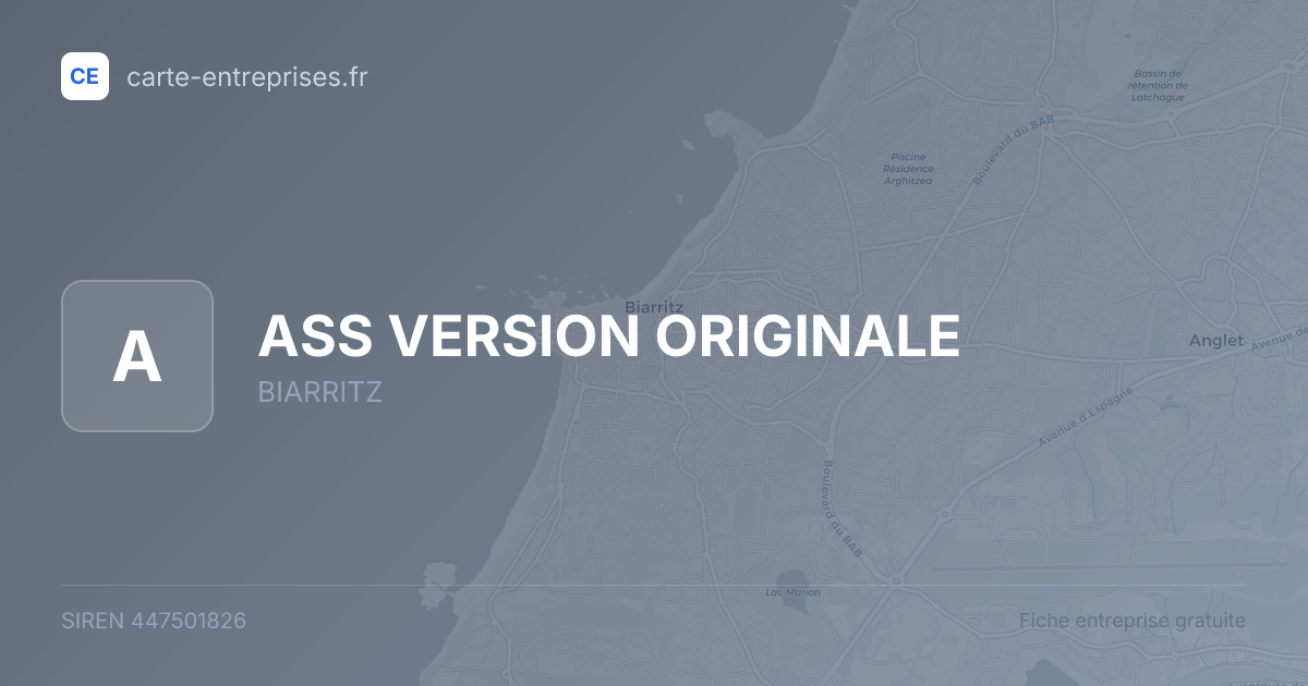 ASS VERSION ORIGINALE — 447501826 — fiche entreprise