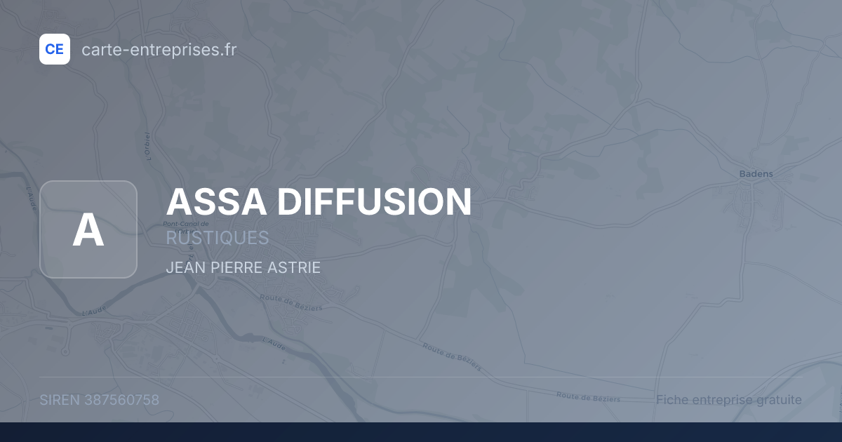 ASSA DIFFUSION — 387560758 — fiche entreprise