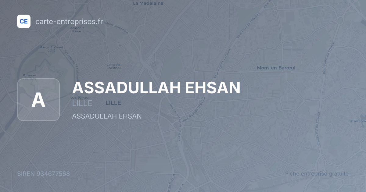 ASSADULLAH EHSAN — 934677568 — fiche entreprise