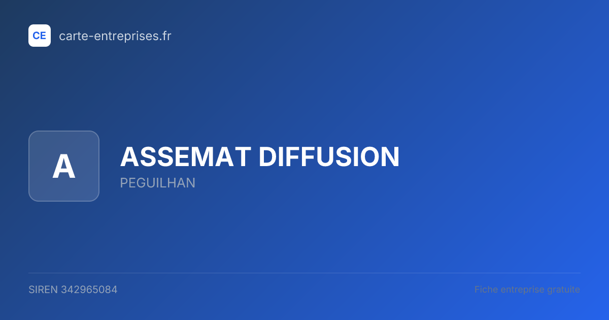ASSEMAT DIFFUSION — 342965084 — fiche entreprise