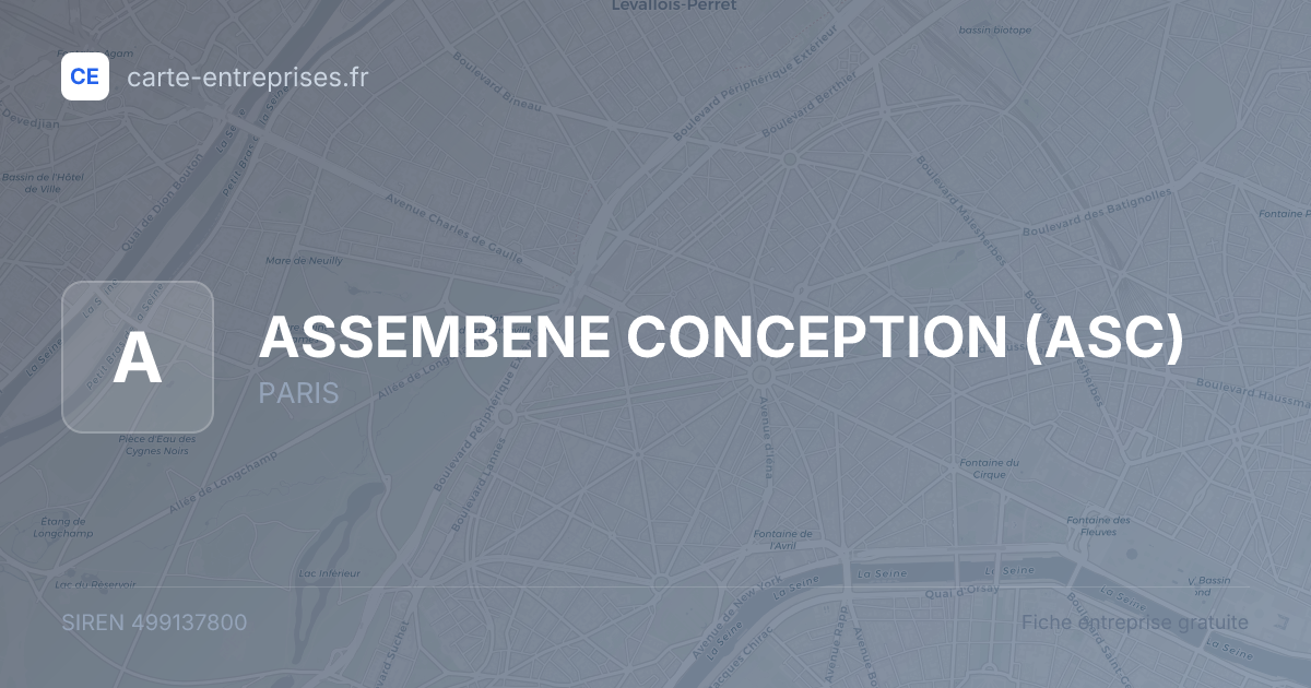 ASSEMBENE CONCEPTION (ASC) — 499137800 — fiche entreprise