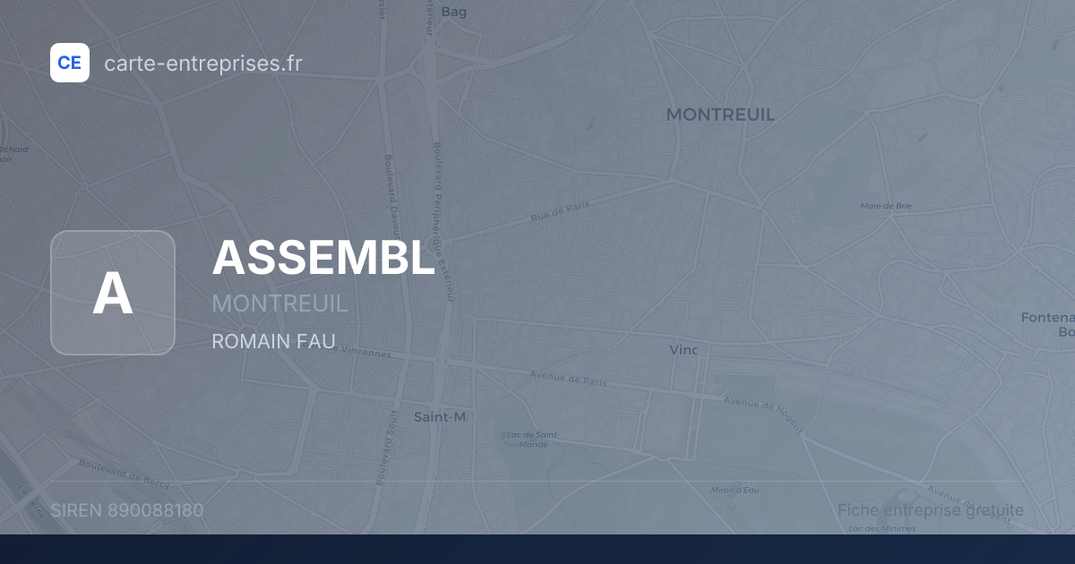 ASSEMBL — 890088180 — fiche entreprise