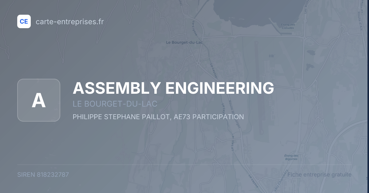 ASSEMBLY ENGINEERING — 818232787 — fiche entreprise