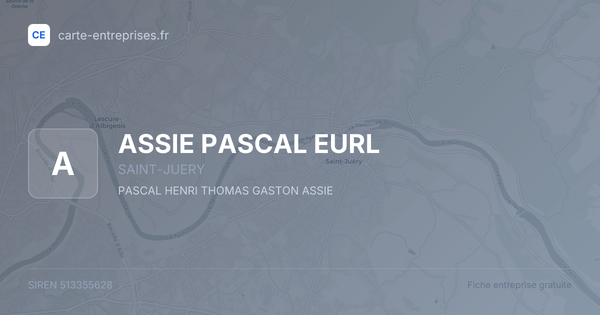 ASSIE PASCAL EURL — 513355628 — fiche entreprise