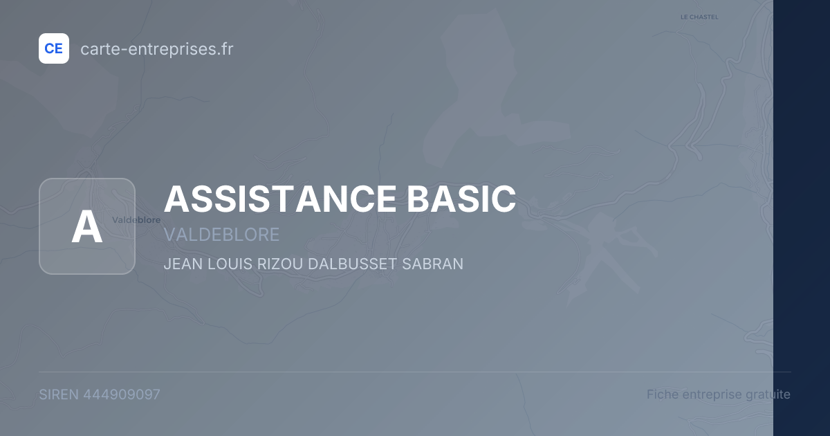 ASSISTANCE BASIC — 444909097 — fiche entreprise