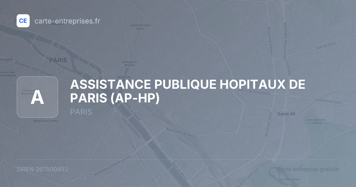 ASSISTANCE PUBLIQUE HOPITAUX DE PARIS (AP-HP) — 267500452 — fiche entreprise
