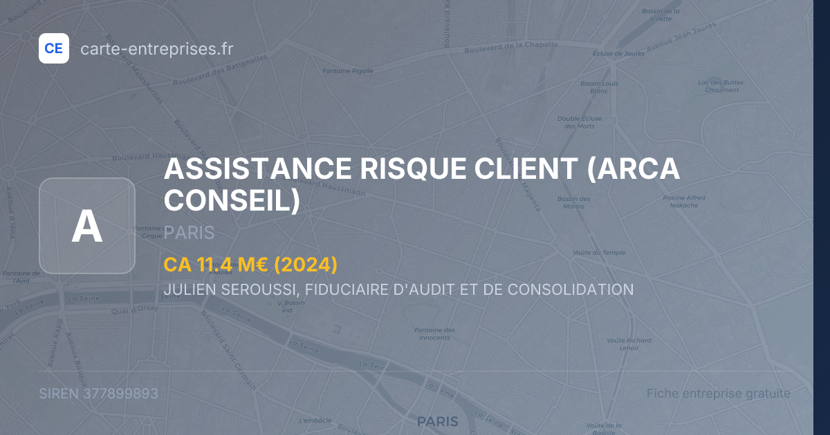 ASSISTANCE RISQUE CLIENT (ARCA CONSEIL) — 377899893 — fiche entreprise