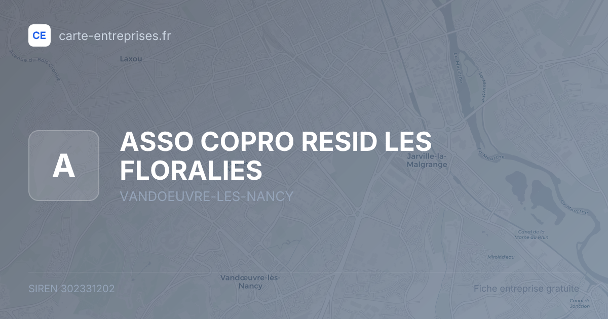 ASSO COPRO RESID LES FLORALIES — 302331202 — fiche entreprise