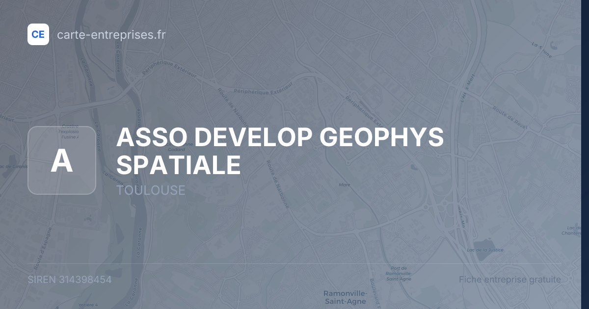 ASSO DEVELOP GEOPHYS SPATIALE — 314398454 — fiche entreprise