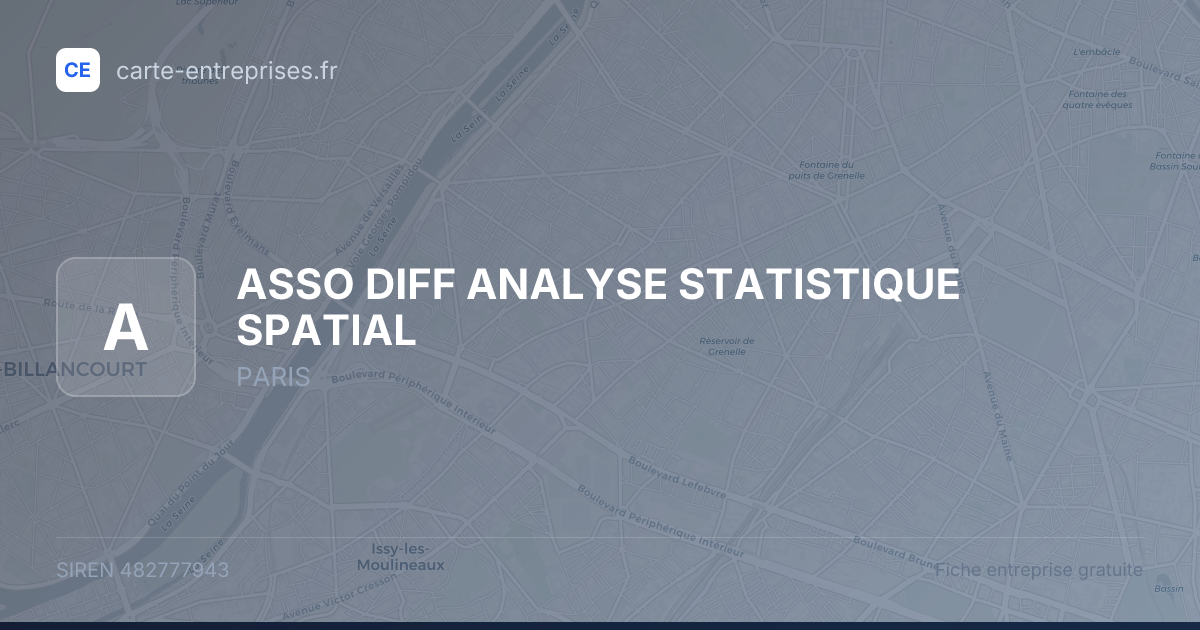 ASSO DIFF ANALYSE STATISTIQUE SPATIAL — 482777943 — fiche entreprise