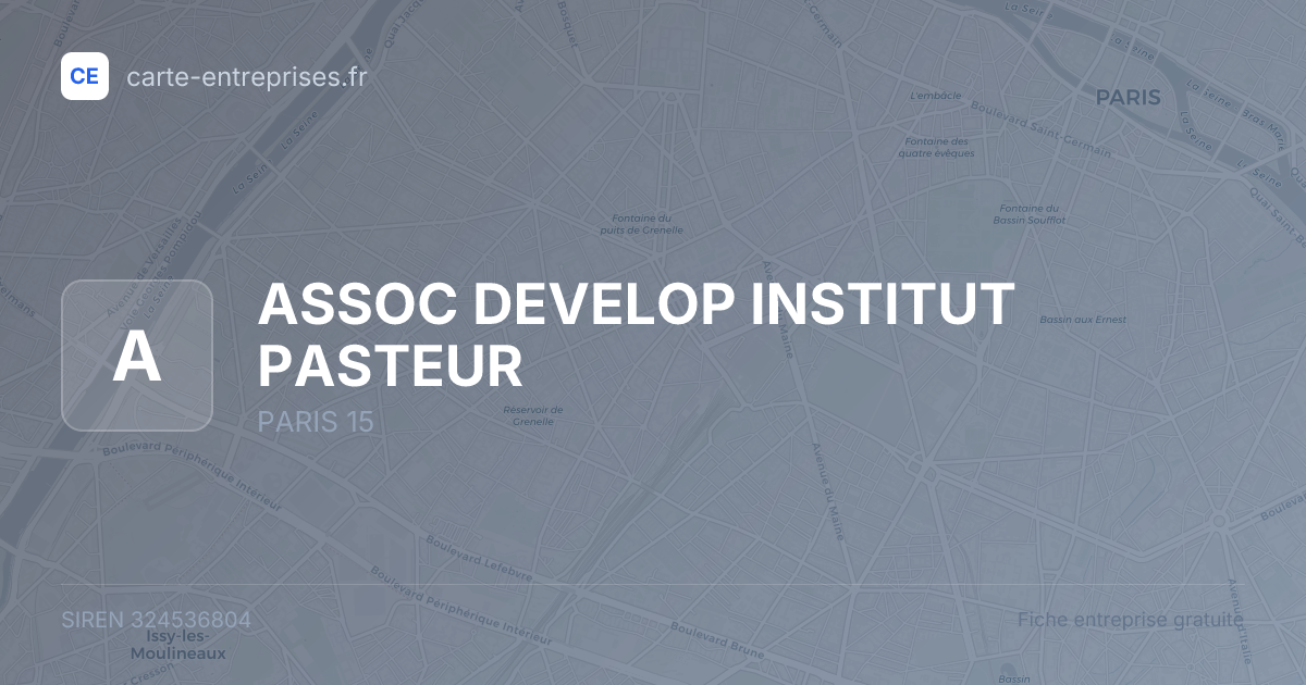 ASSOC DEVELOP INSTITUT PASTEUR — 324536804 — fiche entreprise