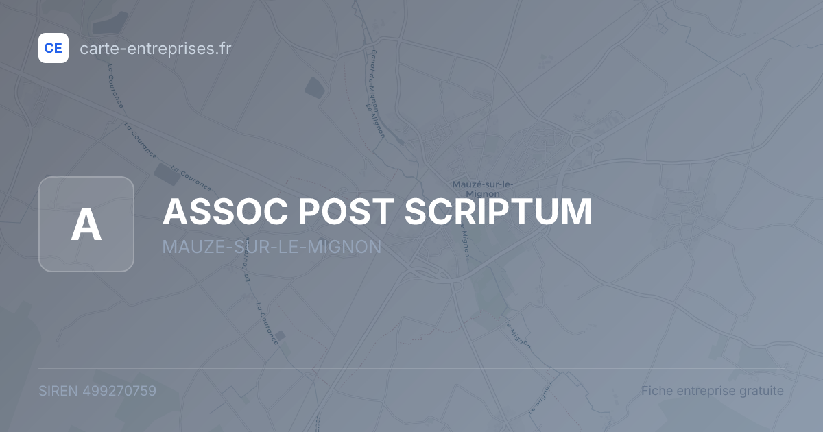 ASSOC POST SCRIPTUM — 499270759 — fiche entreprise