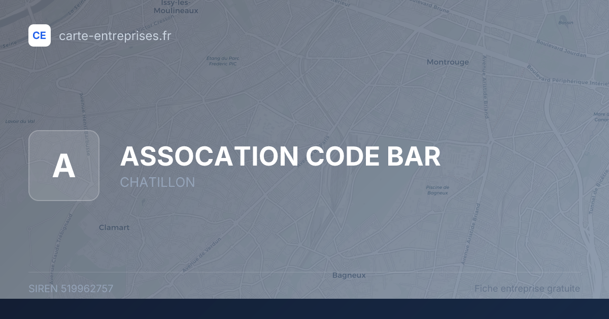 ASSOCATION CODE BAR — 519962757 — fiche entreprise