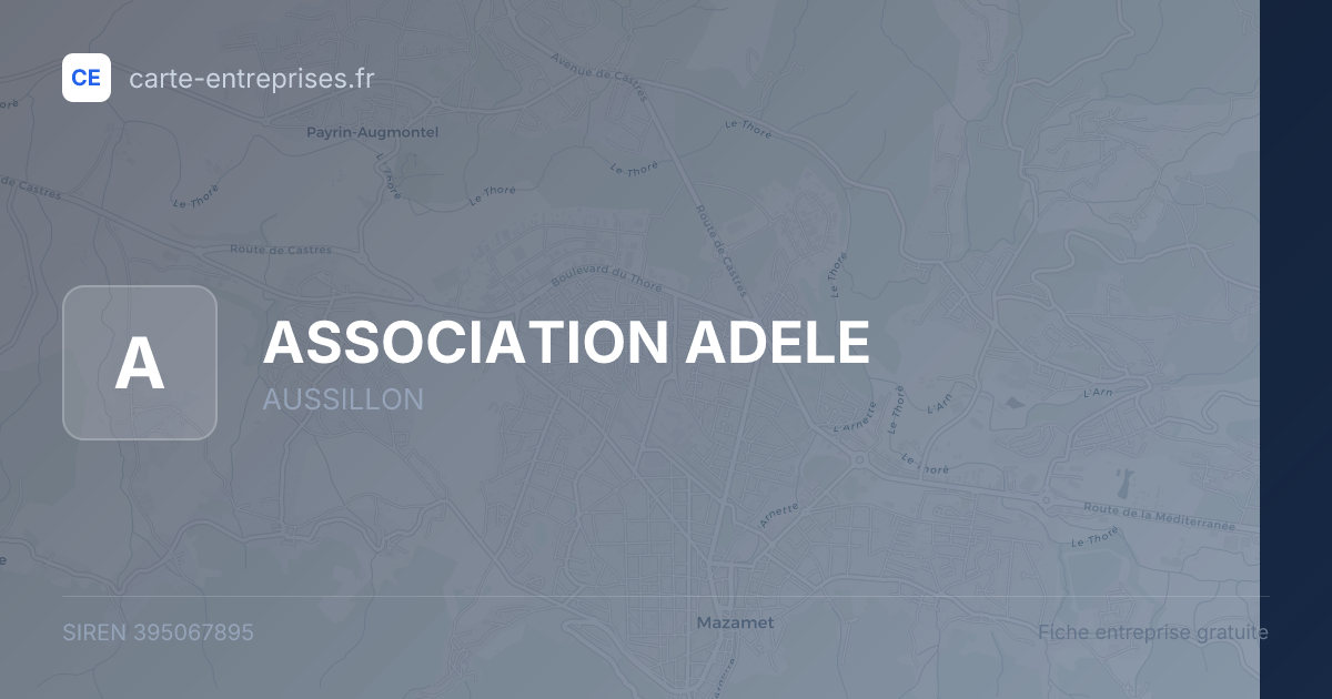 ASSOCIATION ADELE — 395067895 — fiche entreprise