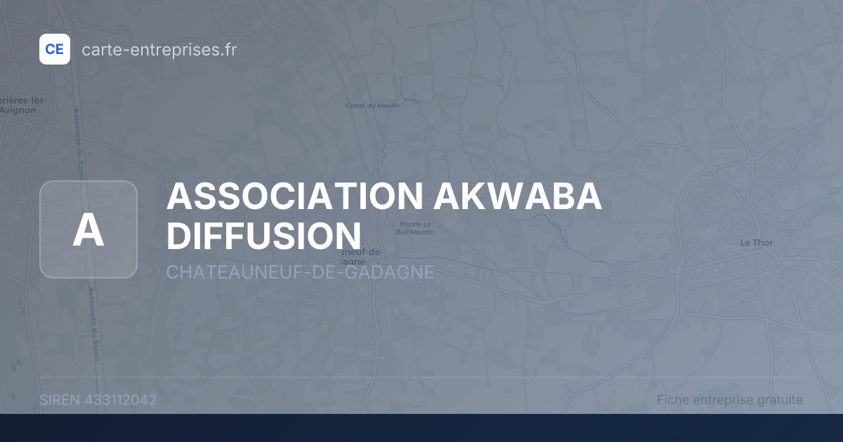 ASSOCIATION AKWABA DIFFUSION — 433112042 — fiche entreprise