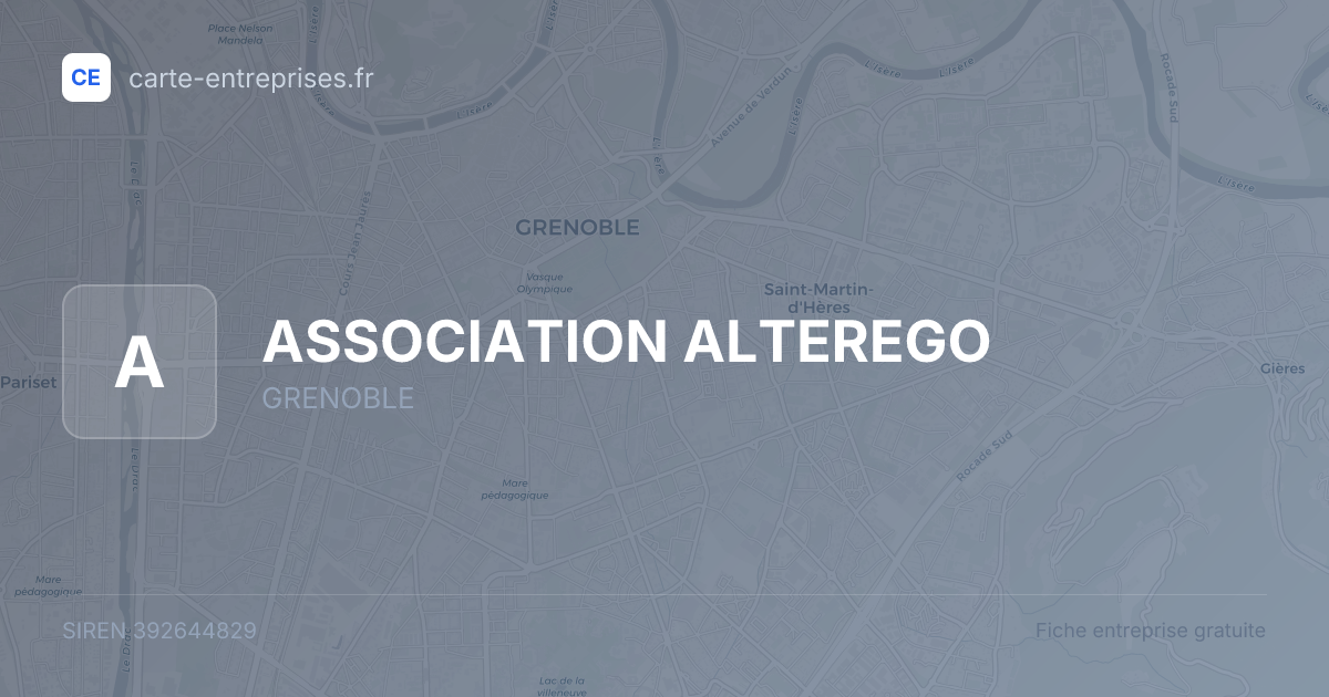 ASSOCIATION ALTEREGO — 392644829 — fiche entreprise