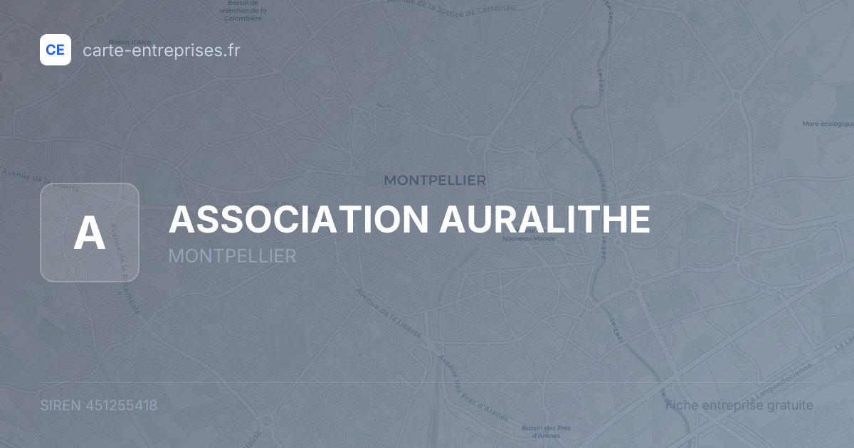 ASSOCIATION AURALITHE — 451255418 — fiche entreprise