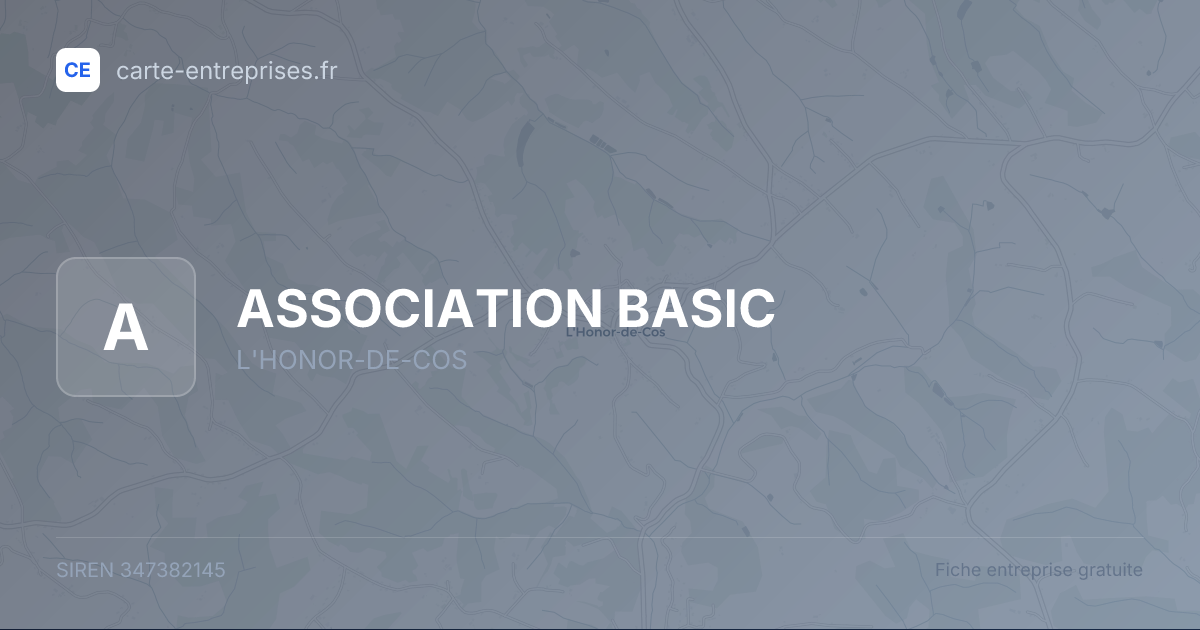 ASSOCIATION BASIC — 347382145 — fiche entreprise
