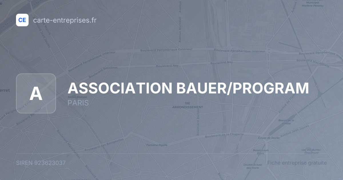 ASSOCIATION BAUER/PROGRAM — 923623037 — fiche entreprise