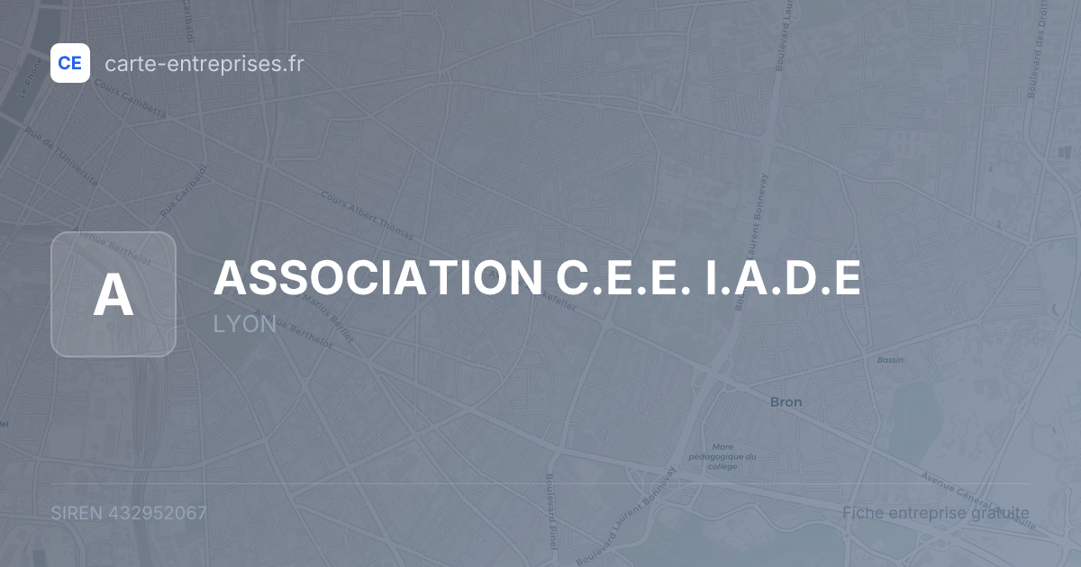 ASSOCIATION C.E.E. I.A.D.E — 432952067 — fiche entreprise