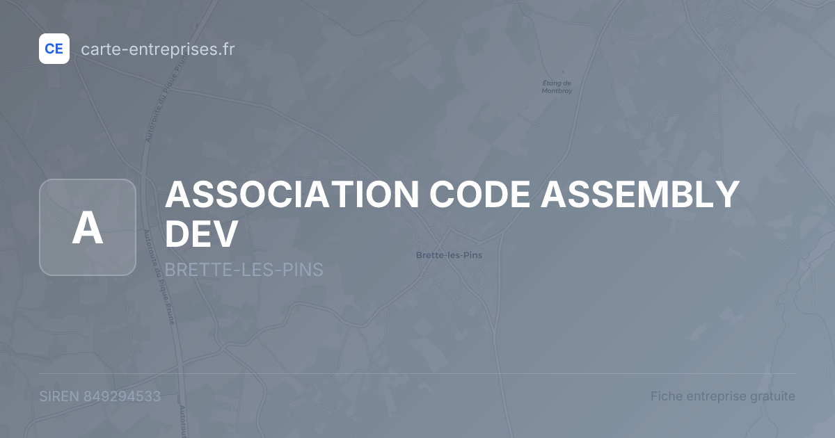 ASSOCIATION CODE ASSEMBLY DEV — 849294533 — fiche entreprise