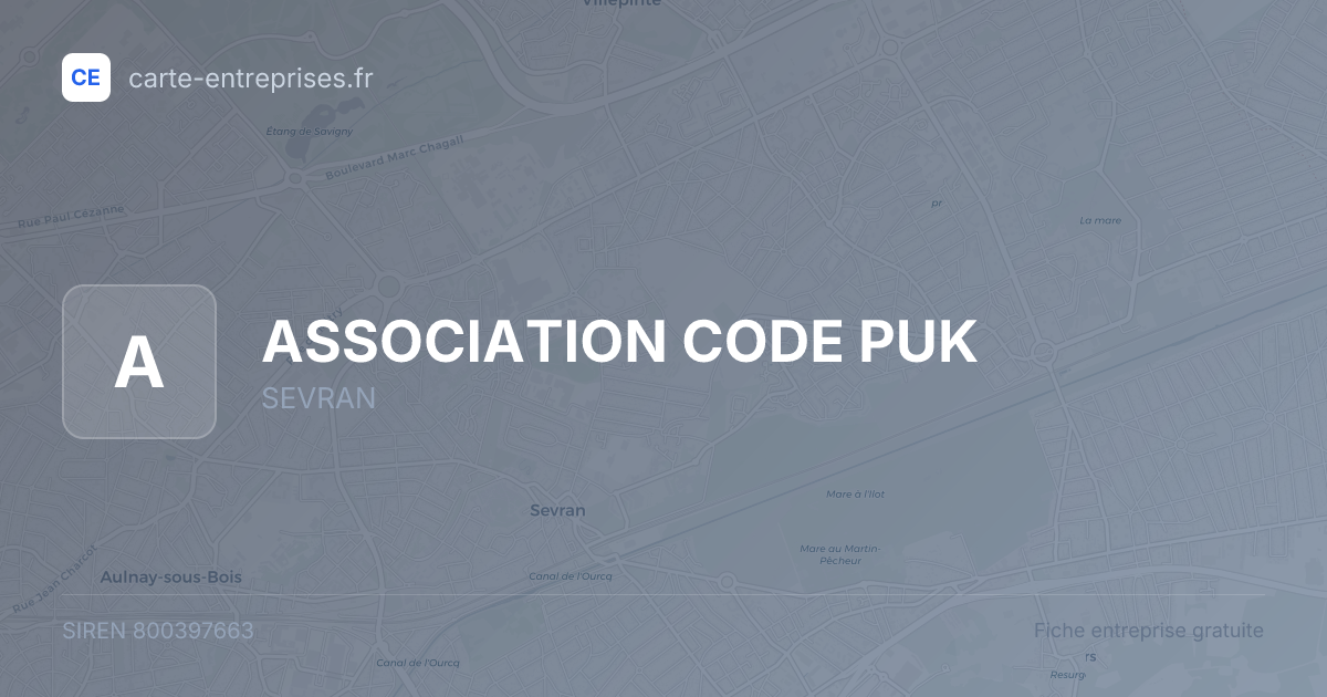 ASSOCIATION CODE PUK — 800397663 — fiche entreprise