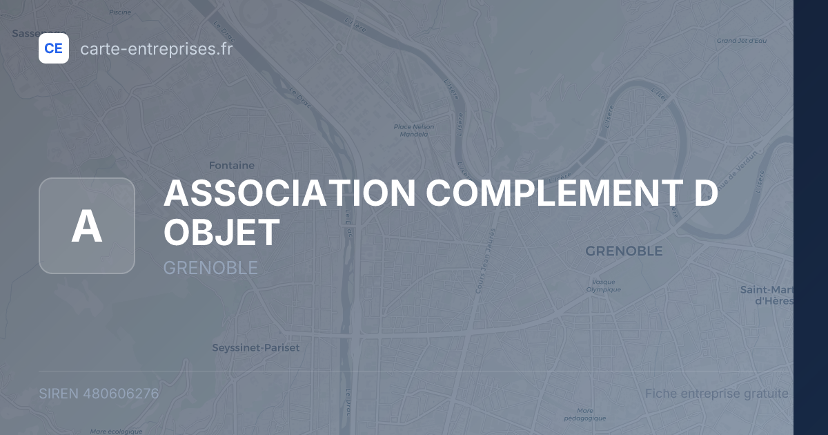 ASSOCIATION COMPLEMENT D OBJET — 480606276 — fiche entreprise