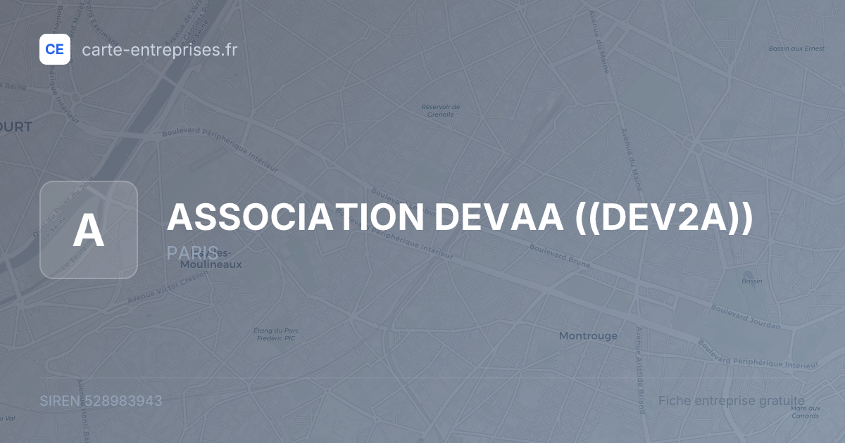 ASSOCIATION DEVAA ((DEV2A)) — 528983943 — fiche entreprise