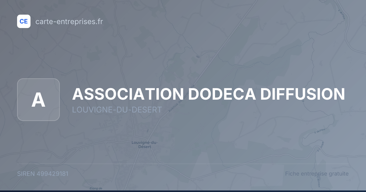 ASSOCIATION DODECA DIFFUSION — 499429181 — fiche entreprise