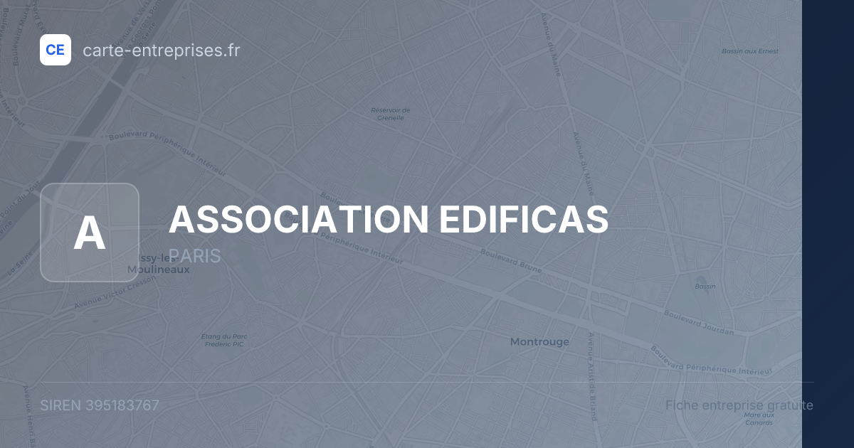 ASSOCIATION EDIFICAS — 395183767 — fiche entreprise