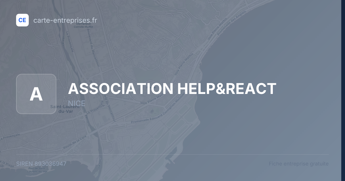 ASSOCIATION HELP&REACT — 893036947 — fiche entreprise
