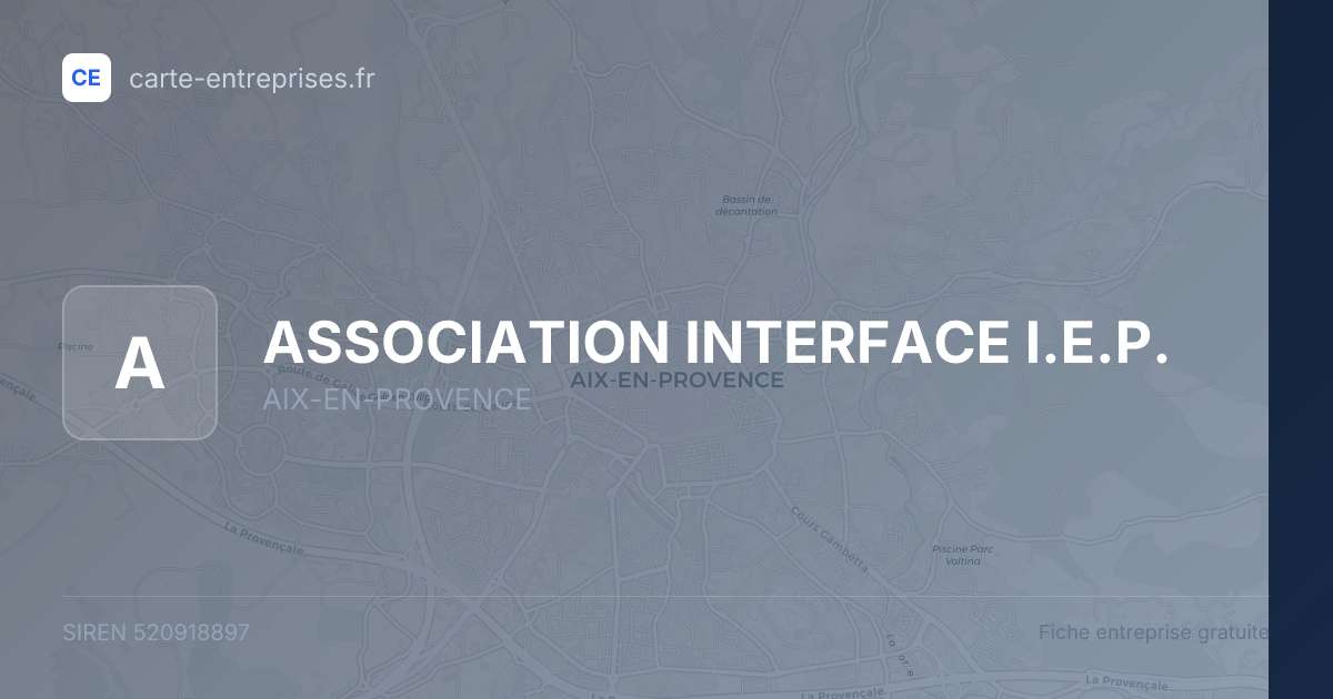 ASSOCIATION INTERFACE I.E.P. — 520918897 — fiche entreprise