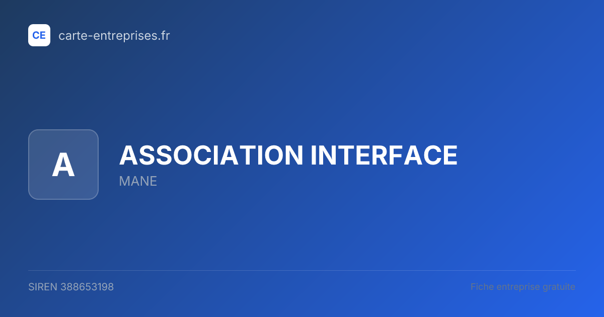 ASSOCIATION INTERFACE — 388653198 — fiche entreprise