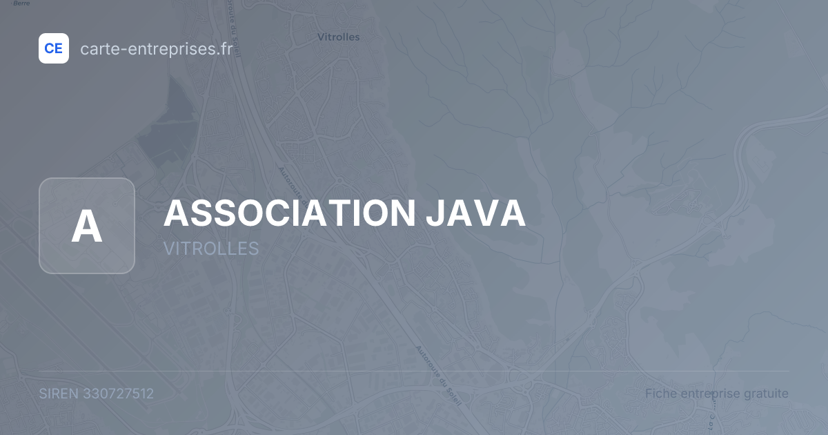 ASSOCIATION JAVA — 330727512 — fiche entreprise