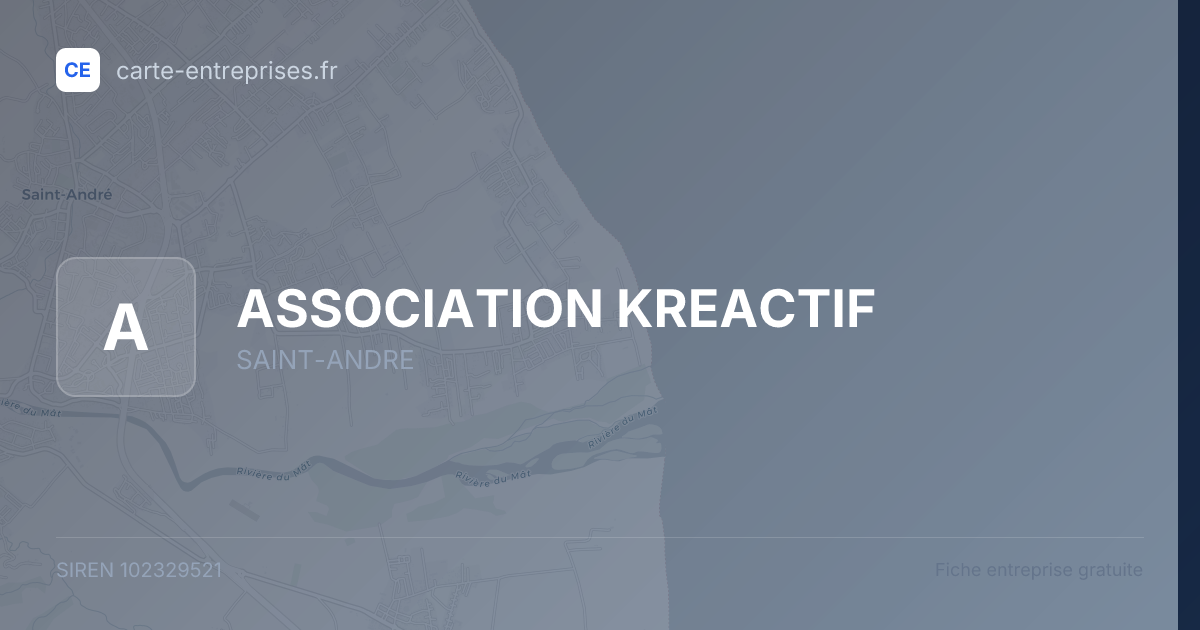 ASSOCIATION KREACTIF — 102329521 — fiche entreprise