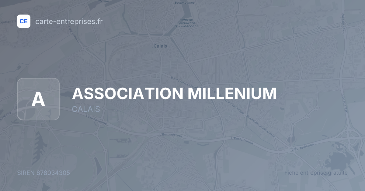 ASSOCIATION MILLENIUM — 878034305 — fiche entreprise