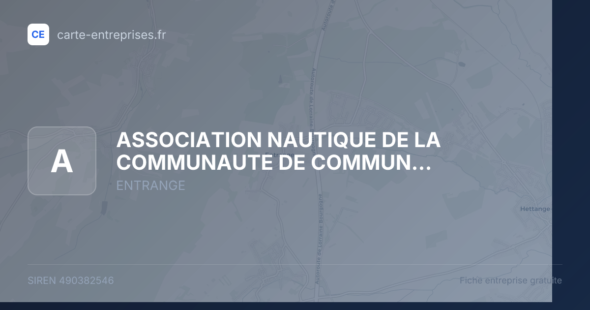 ASSOCIATION NAUTIQUE DE LA COMMUNAUTE DE COMMUNE DE COTTENOM ET ENVIRONS — 490382546 — fiche entreprise