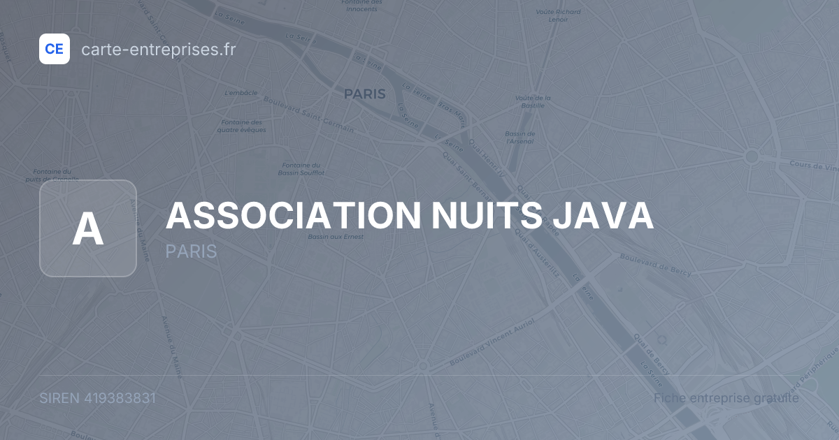 ASSOCIATION NUITS JAVA — 419383831 — fiche entreprise