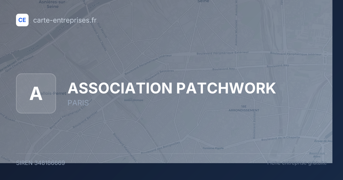 ASSOCIATION PATCHWORK — 348186669 — fiche entreprise
