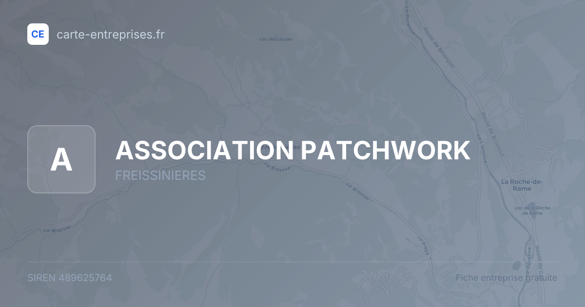 ASSOCIATION PATCHWORK — 489625764 — fiche entreprise