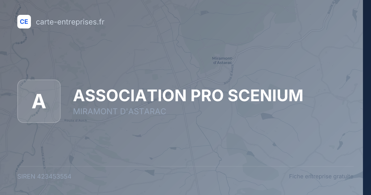 ASSOCIATION PRO SCENIUM — 423453554 — fiche entreprise