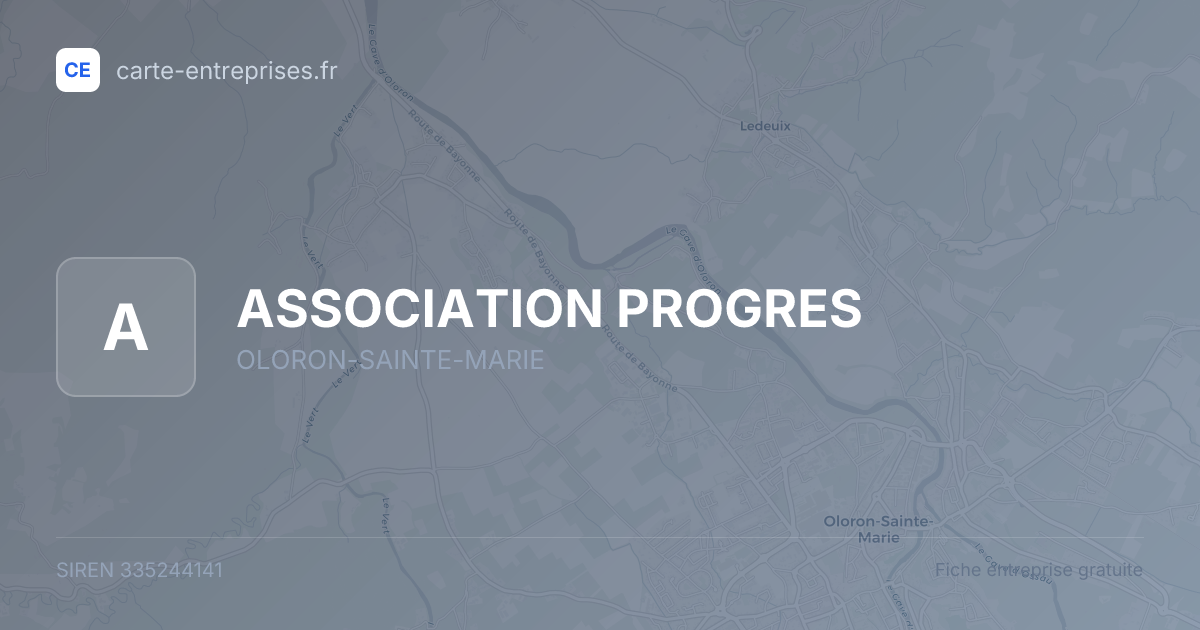 ASSOCIATION PROGRES — 335244141 — fiche entreprise
