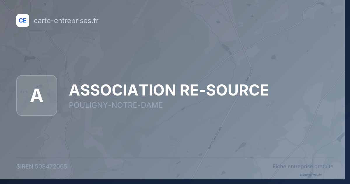 ASSOCIATION RE-SOURCE — 508472065 — fiche entreprise
