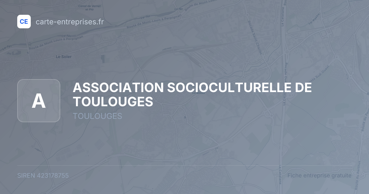 ASSOCIATION SOCIOCULTURELLE DE TOULOUGES — 423178755 — fiche entreprise